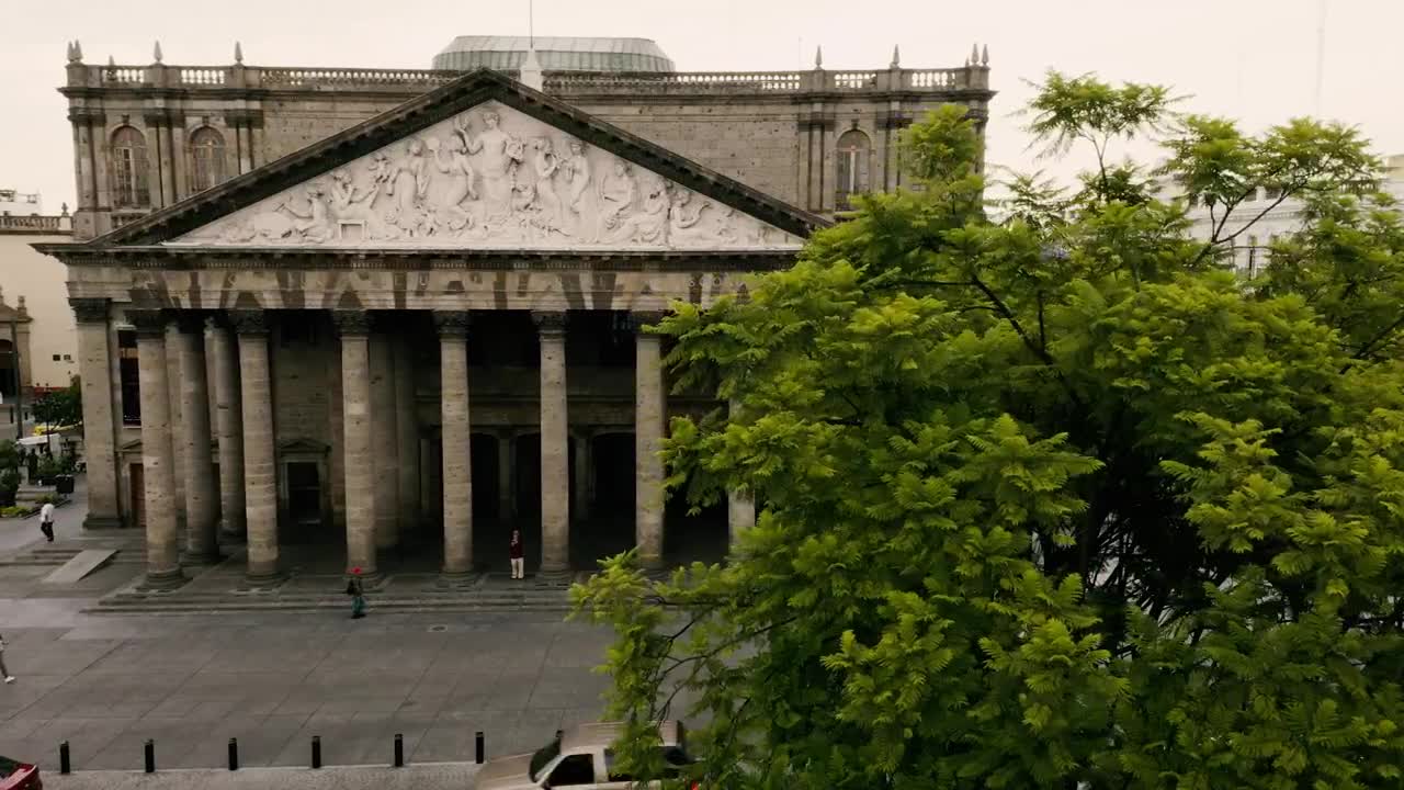 Stock Video Aerial Front View Of A Theatre Live Wallpaper for PC