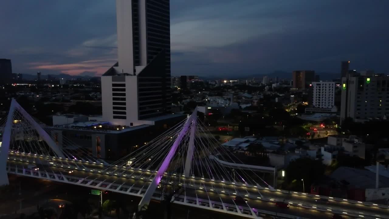 Stock Video Aerial Landscape Of A City At Night Live Wallpaper for PC