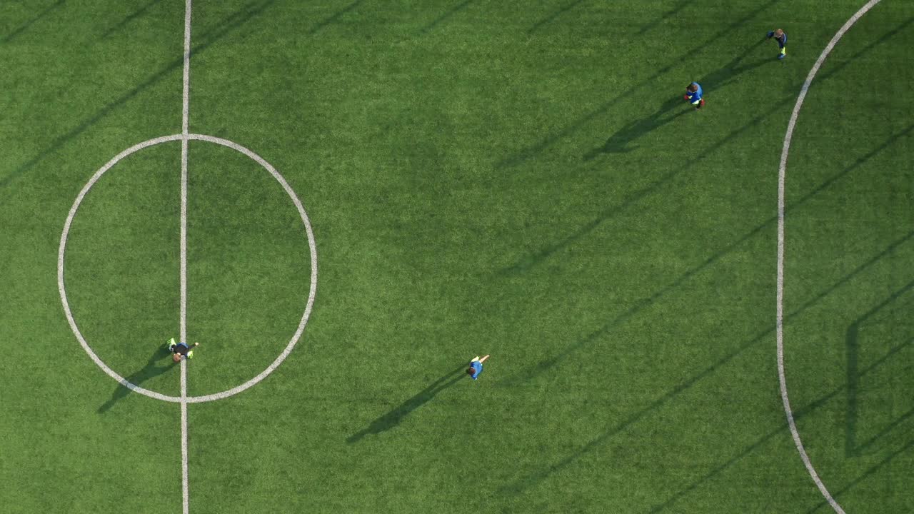 Stock Video Aerial Overhead View Of A Small Soccer Court Live Wallpaper for PC