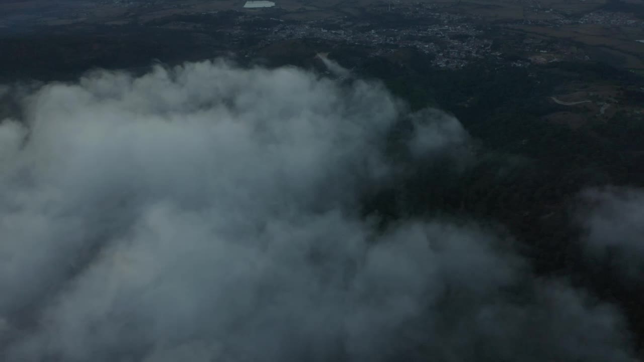 Stock Video Aerial Panorama Of A Natural Relief Covered By Clouds Live Wallpaper for PC
