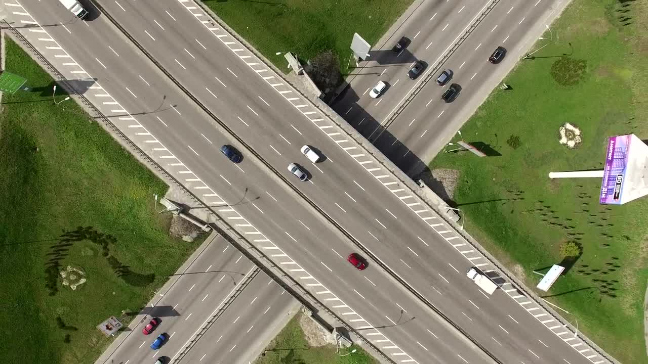Stock Video Aerial Rotating View Of Highway Junction Live Wallpaper for PC