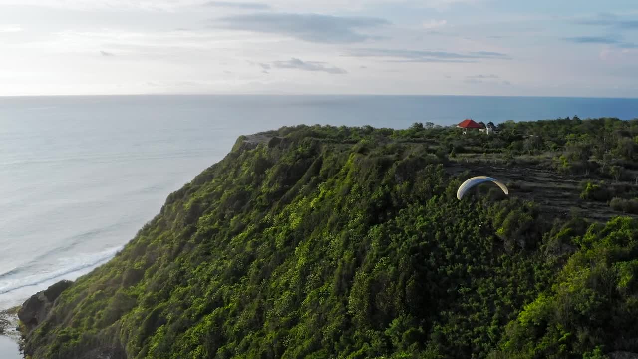 Stock Video Aerial Shot Of A Person Practicing Parachuting Live Wallpaper for PC