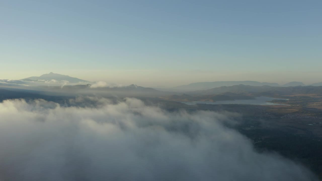 Stock Video Aerial Tour Above A Cloudy Natural Landscape Live Wallpaper for PC