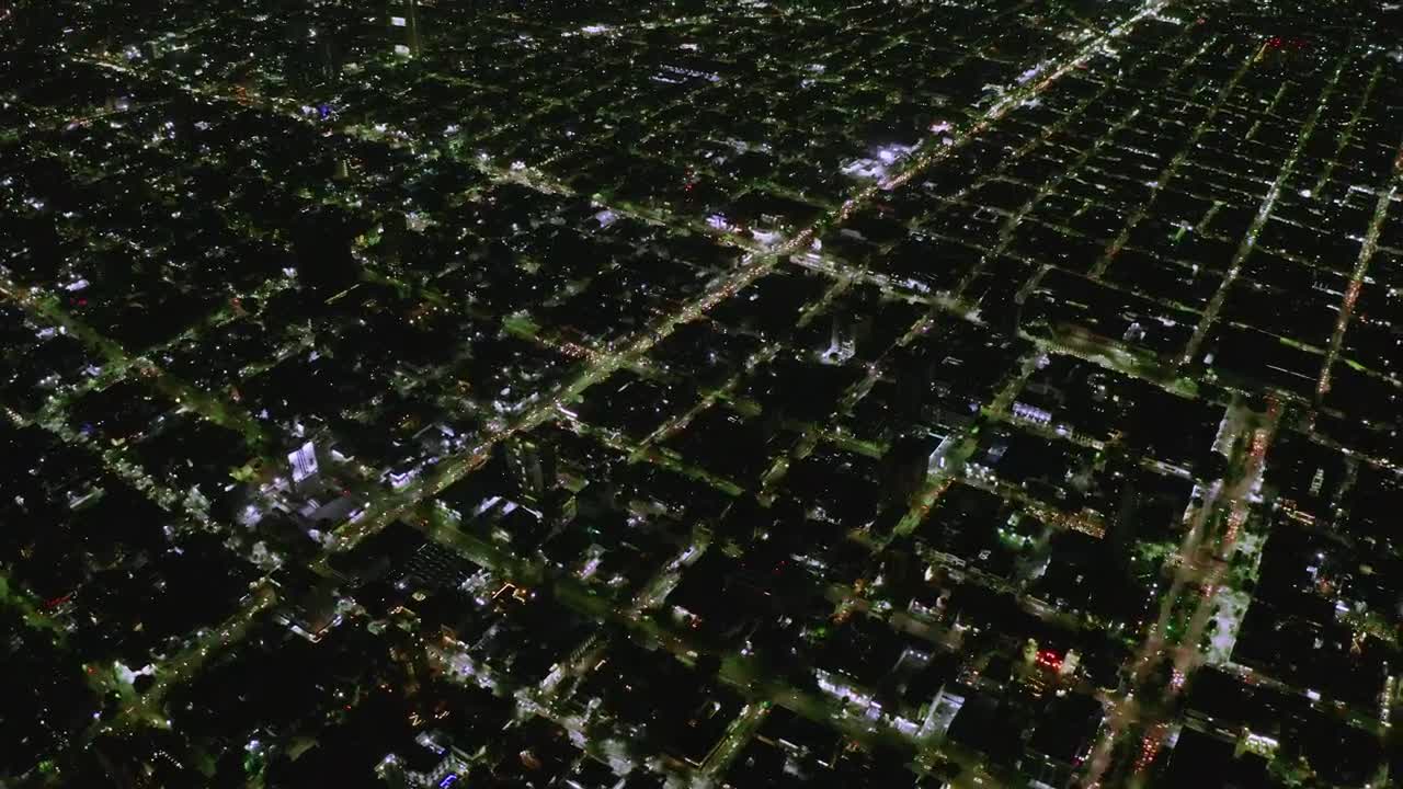 Stock Video Aerial View Of A City At Night Live Wallpaper for PC