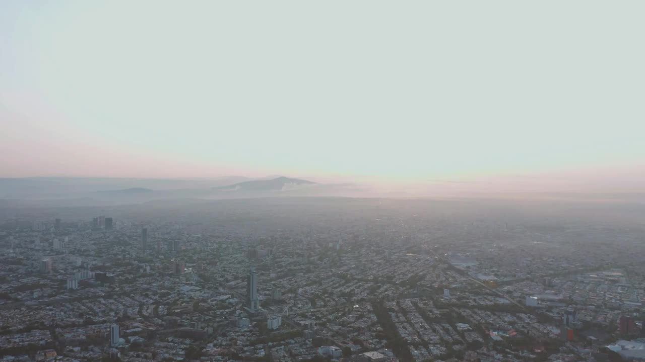 Stock Video Aerial View Of A City During The Morning Live Wallpaper for PC