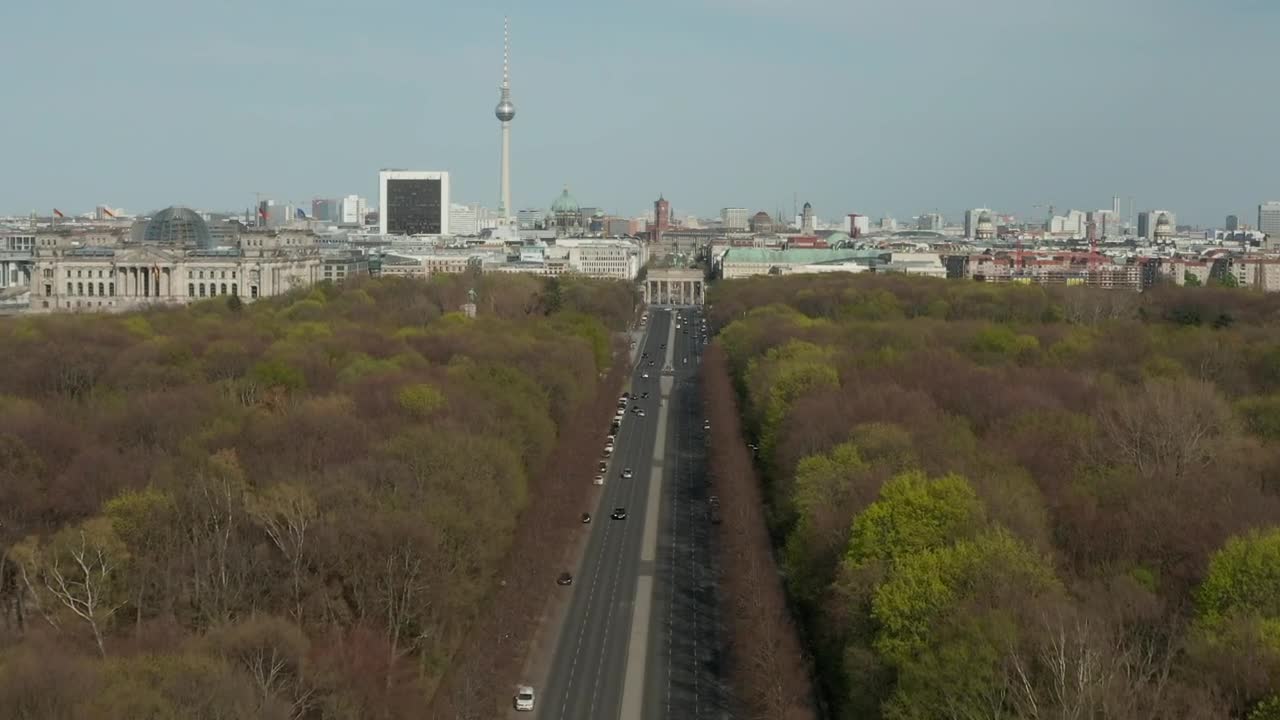 Stock Video Aerial View Of Brandenburg Gate In Berlin Germany Live Wallpaper for PC