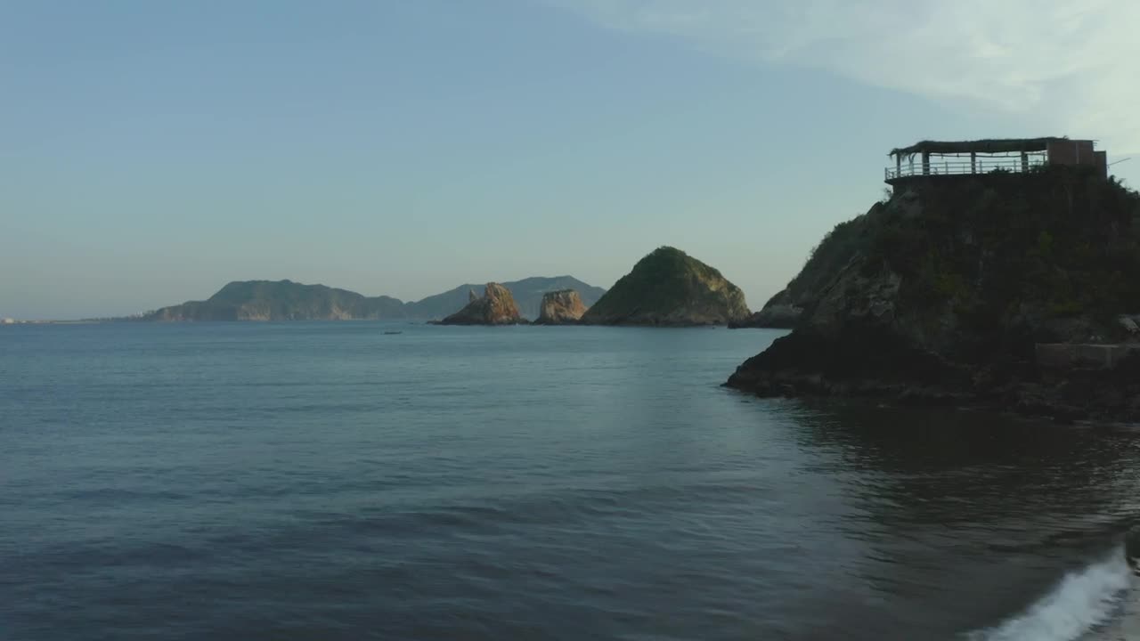 Stock Video Aerial View To The Rock Formations Of A Coast Live Wallpaper for PC