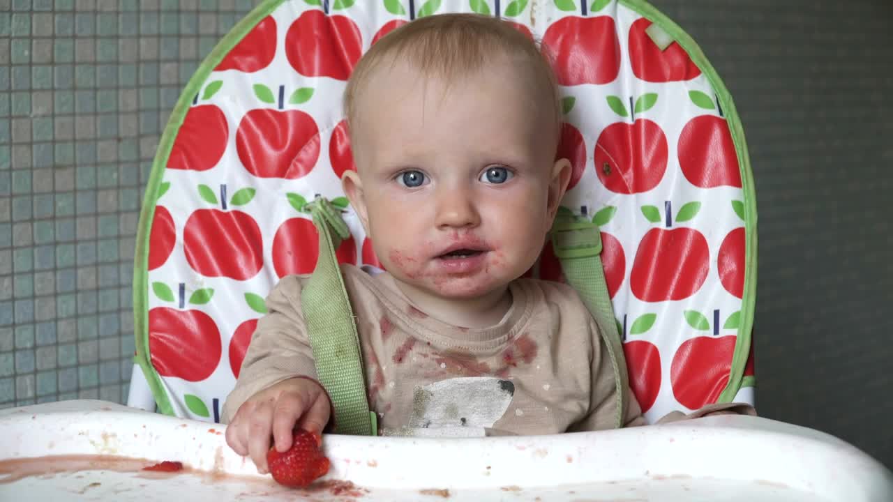 Stock Video Baby Having A Meal And Making A Mess Live Wallpaper For PC