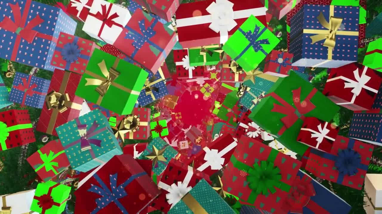 Stock Video Assorted Christmas Gifts Floating d Render Live Wallpaper For PC