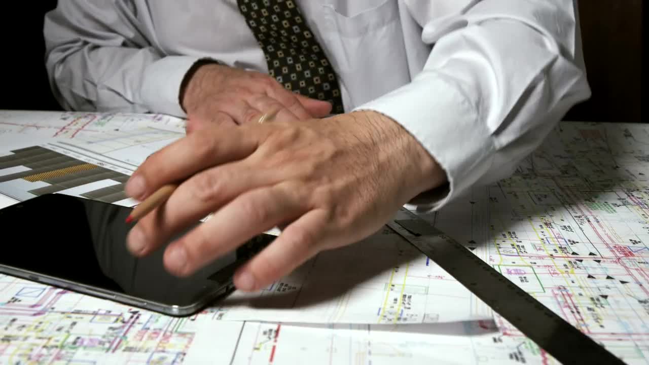 Stock Video Architect Using A Phone Calculator Live Wallpaper For PC