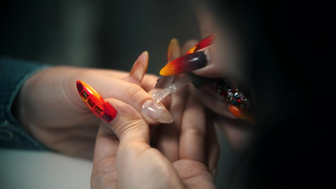 Stock Video Applying Nail Polish To Clients Hand Live Wallpaper For PC