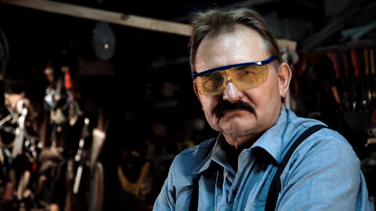 Stock Video An Old Carpenter Smiling To Camera Live Wallpaper For PC