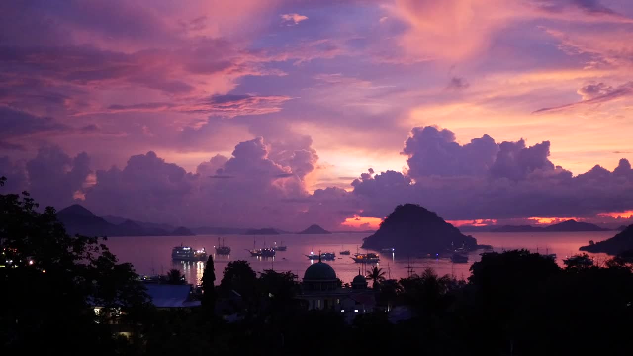 Stock Video Amazing Pink Sunset On A Tropical Landscape Live Wallpaper For PC