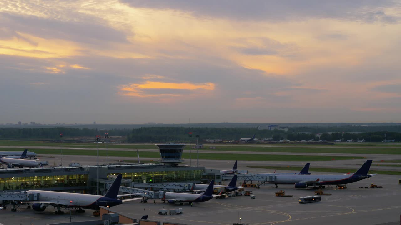 Stock Video Airliner Taking Off From A Modern Airport Live Wallpaper For PC