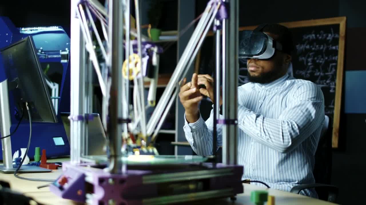 Stock Video A Man Working With Vr In The Workshop Live Wallpaper For PC