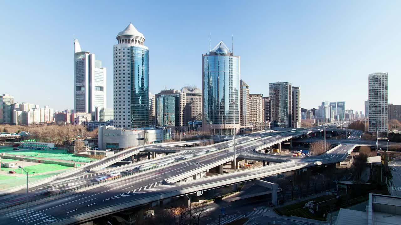 Stock Video Business District And Highway With Traffic Live Wallpaper For PC