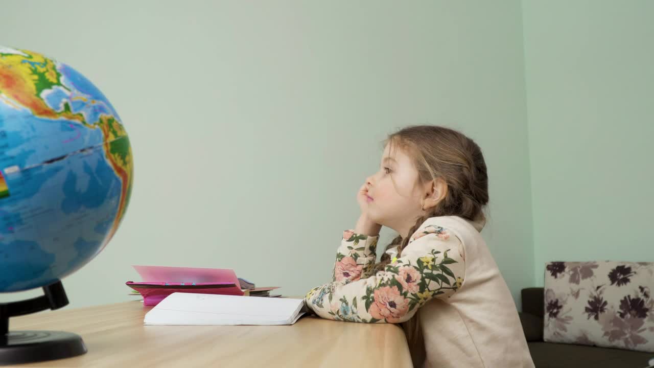 Stock Video Bored Little Girl Puts Head Down On Table Live Wallpaper For PC