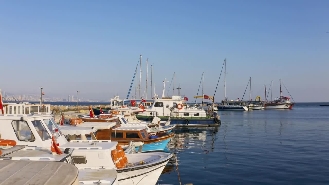Stock Video Boats Anchored In A Harbor Live Wallpaper For PC
