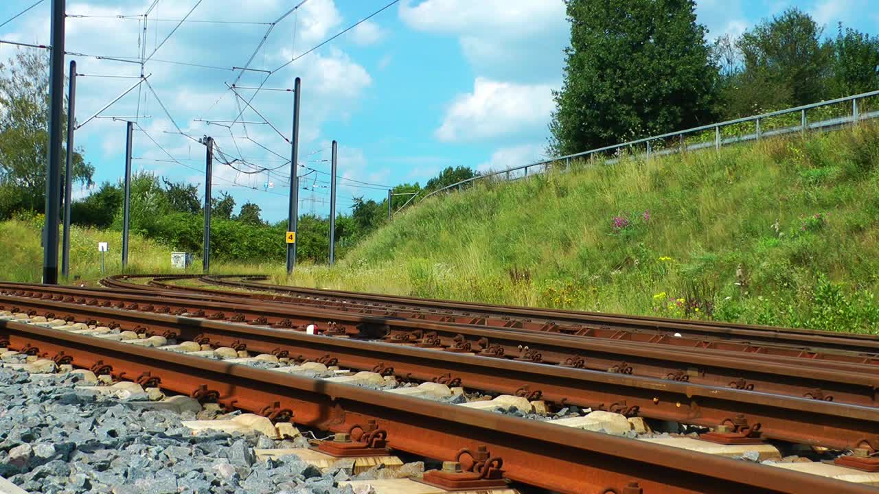 Stock Video Blue Train Passing On Railways Live Wallpaper For PC