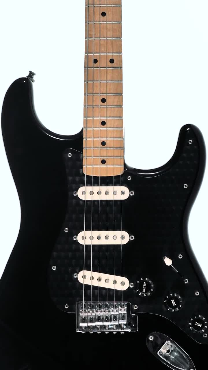 Stock Video Black Electric Guitar On A White Background Live Wallpaper For PC