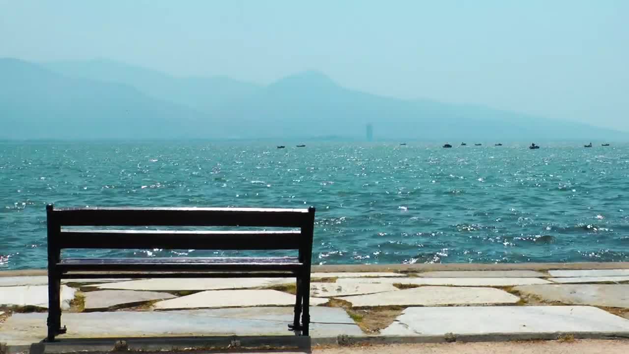 Stock Video Bench On The Pier With Ocean Views Live Wallpaper For PC