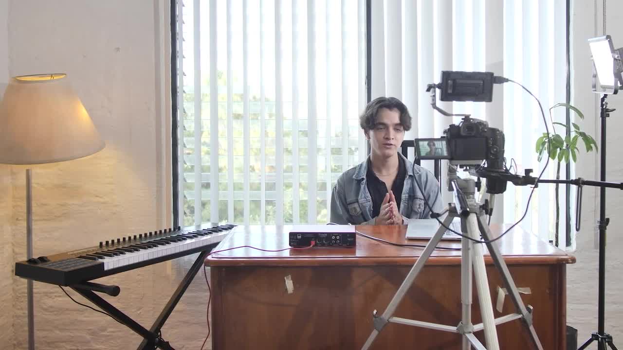 Stock Video Behind The Scenes Of A Young Man Recording A Video Live Wallpaper For PC