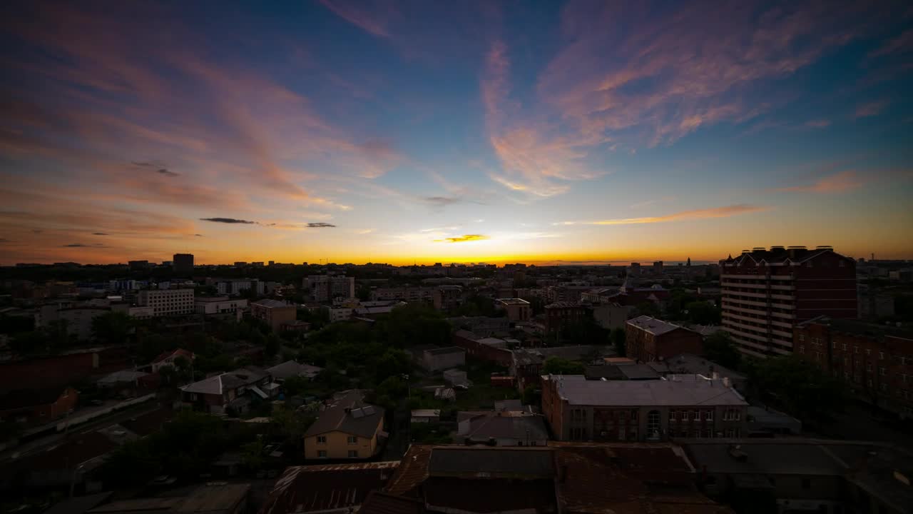 Stock Video Beautiful Aerial View Of Sunrise In A Town Live Wallpaper For PC
