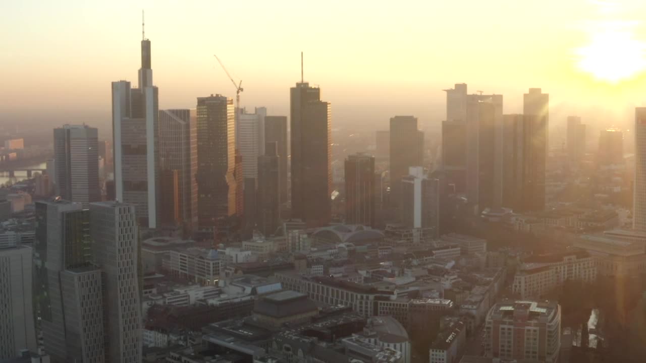 Stock Video Beautiful Aerial Shot Of The German City At Sunrise Live Wallpaper For PC