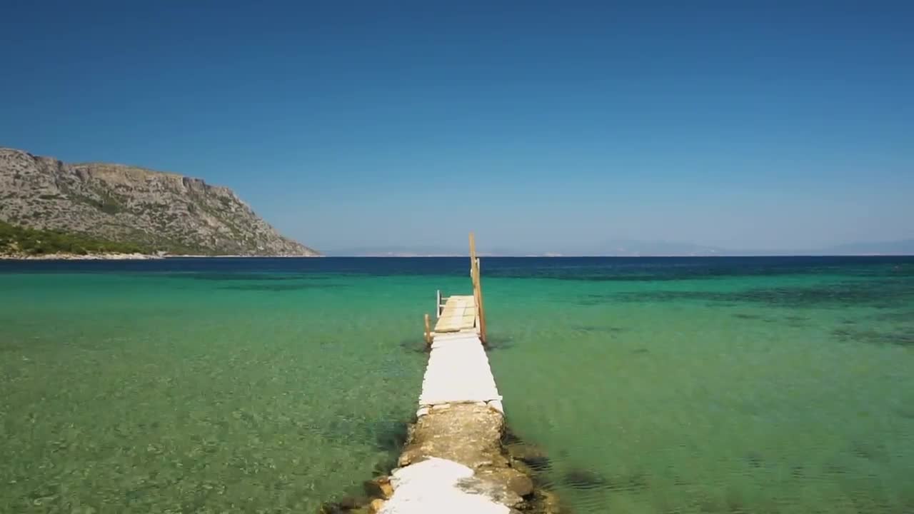 Stock Video Beach Pier On Turquoise Waters Live Wallpaper For PC