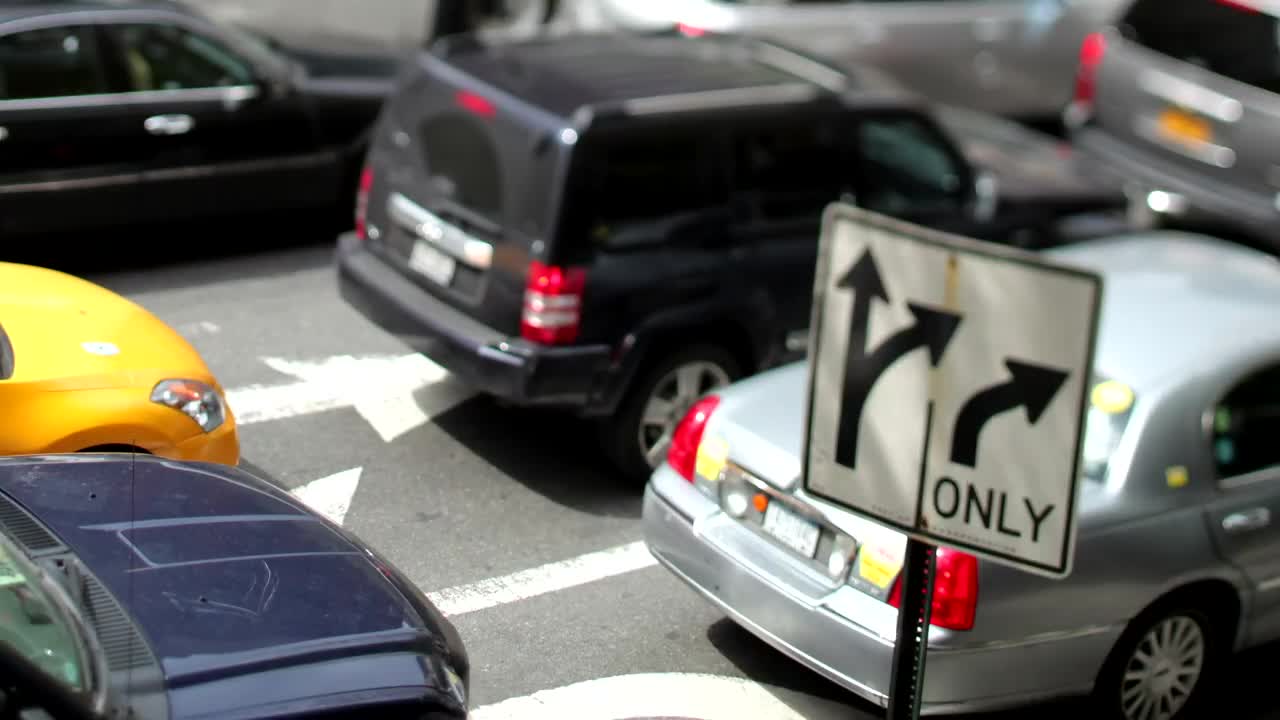 Video Stock Close Up Shot Of Highway Traffic Near A Sign Live Wallpaper For PC