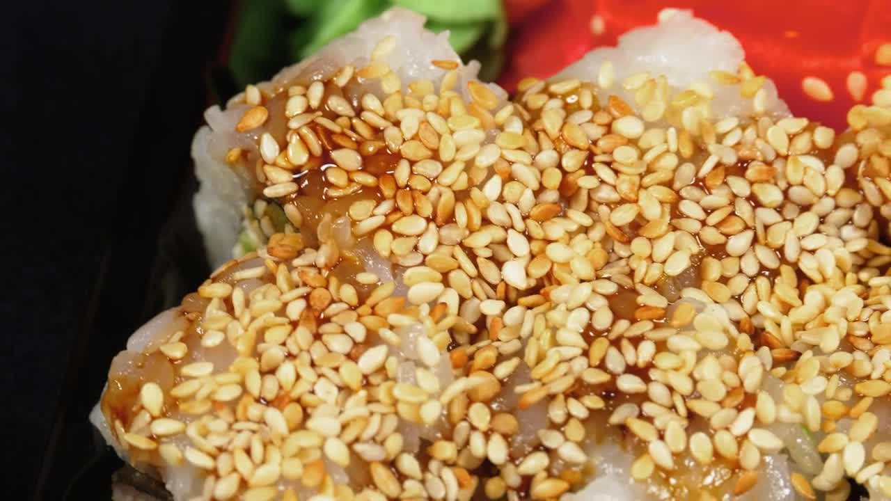 Video Stock Close Up Of Sushi In Rotation Live Wallpaper For PC