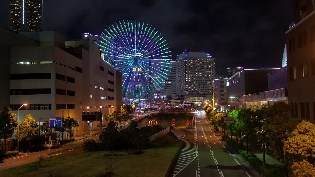Video Stock City With A Ferris Wheel At Night Live Wallpaper For PC