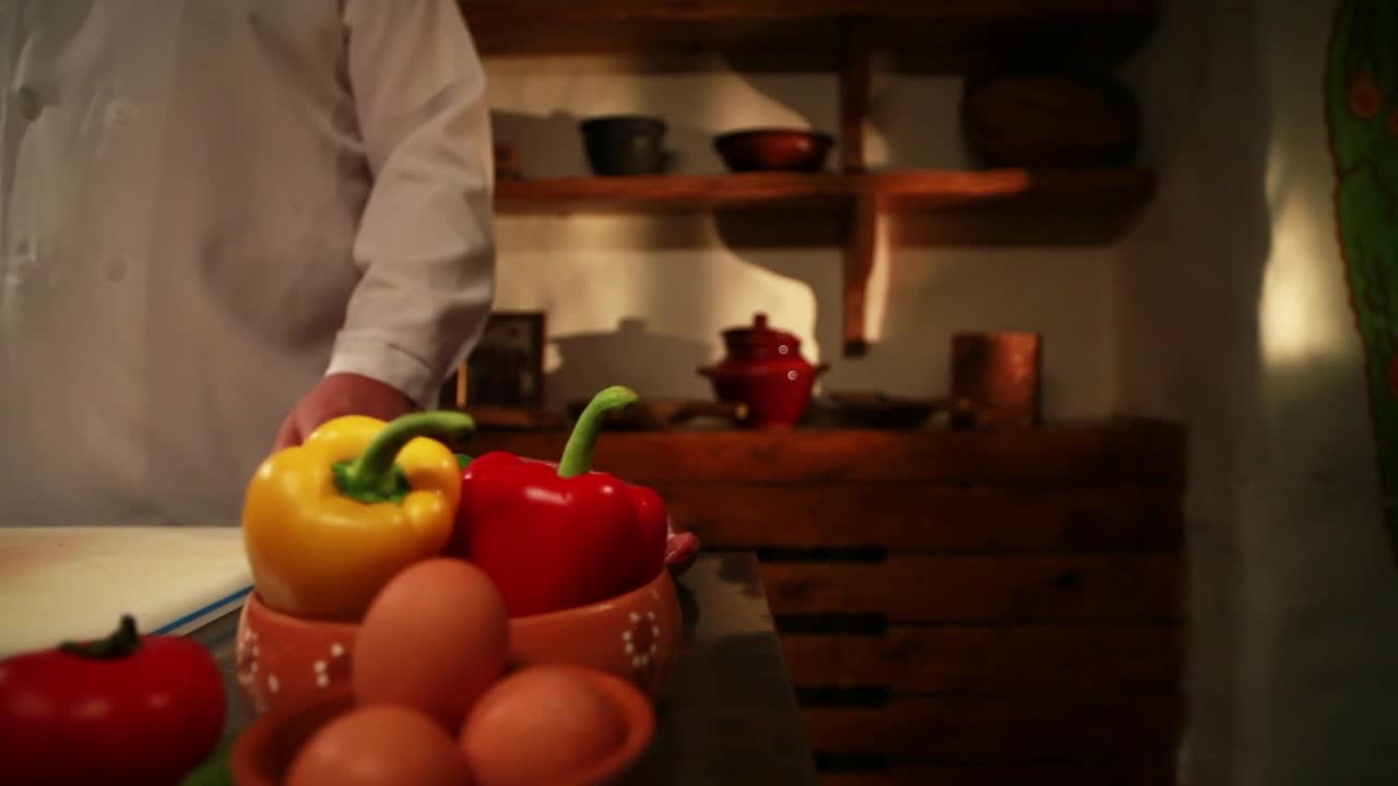 Video Stock Chef Cutting A Large Chunk Of Meat Live Wallpaper For PC