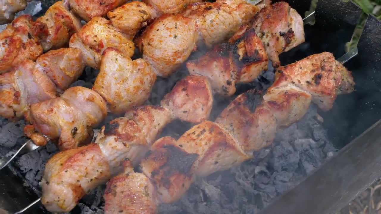 Video Stock Charcoal Meat Skewers Live Wallpaper For PC