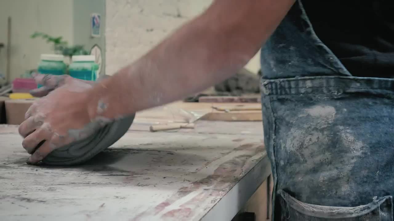 Video Stock Ceramic Artist Working In The Workshop Live Wallpaper For PC
