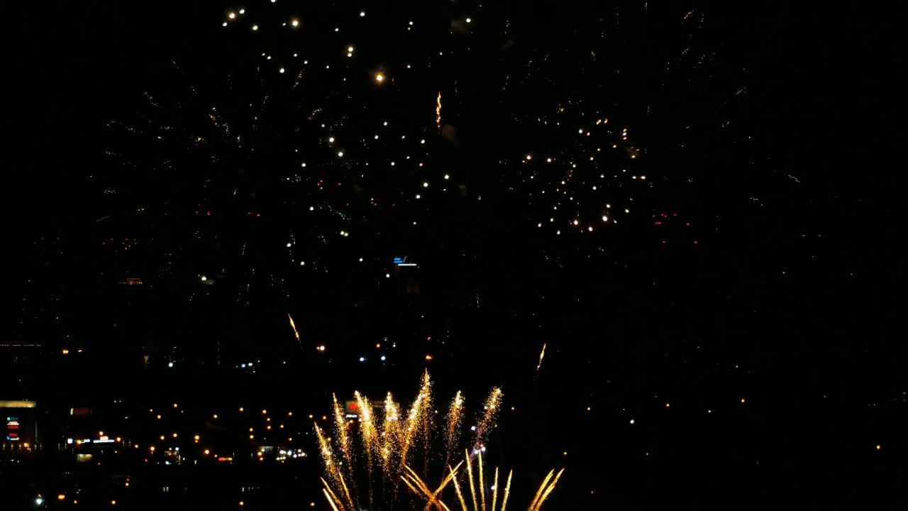 Video Stock Celebration With Fireworks In The City Live Wallpaper For PC