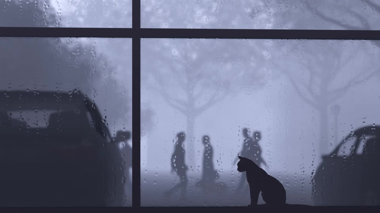 Video Stock Cat By A Window While It Rains Outside Live Wallpaper For PC