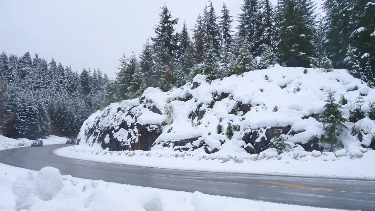 Video Stock Cars Turning In A Curve In A Snowy Forest Live Wallpaper For PC