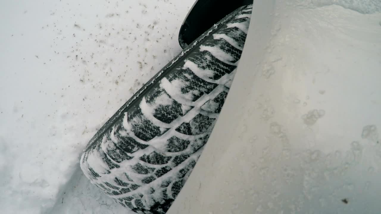 Video Stock Car Wheel Turning In The Snow Top View Live Wallpaper For PC