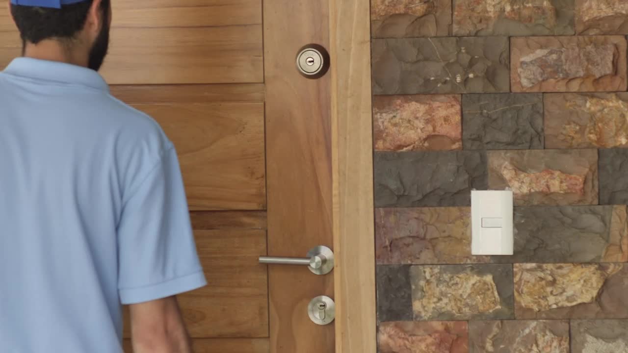 Stock Video Delivering A Package To The Door Of A House Live Wallpaper For PC