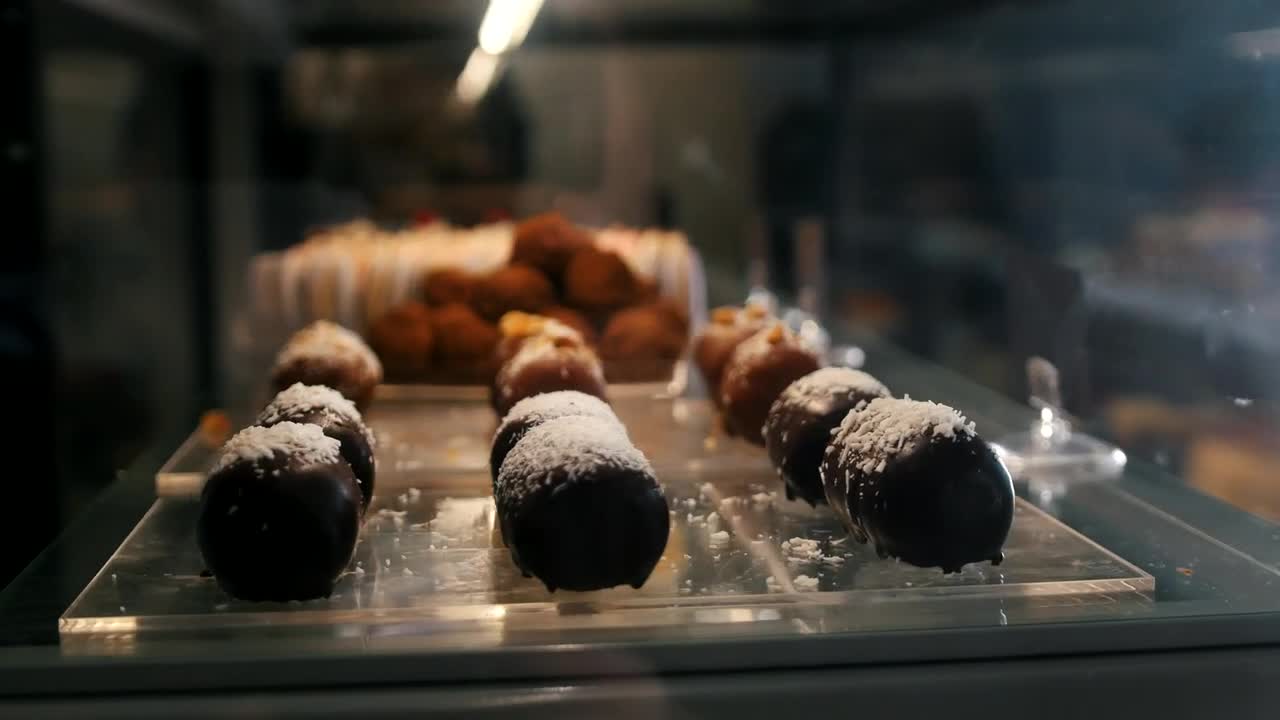 Stock Video Delicious Desserts In The Counter Shop Live Wallpaper For PC