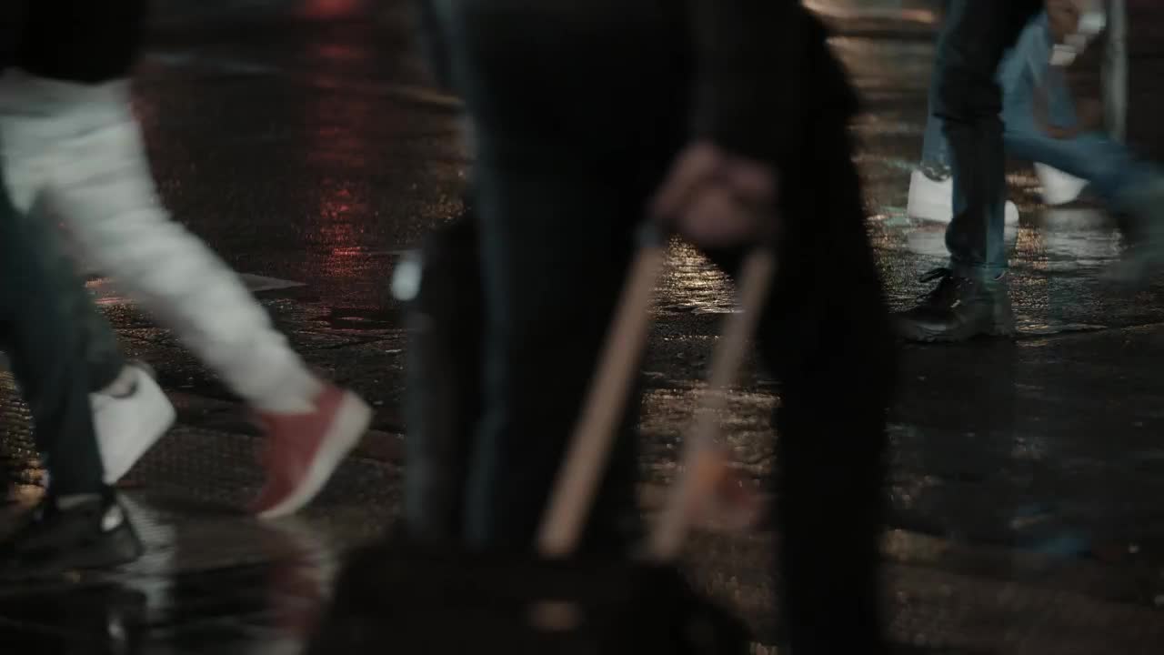 Stock Video Crossing A Wet Road At Night Live Wallpaper For PC