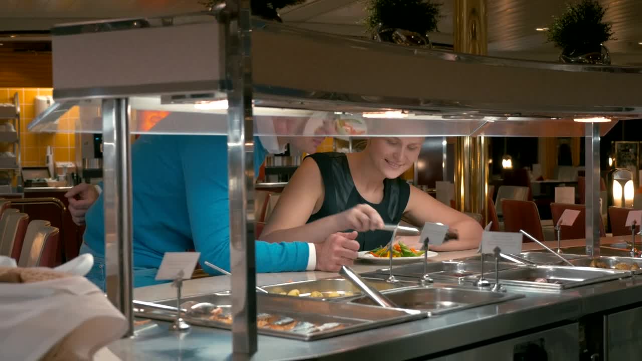Stock Video Couple Selecting Food From A Buffet Live Wallpaper For PC