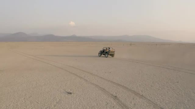 Stock Video Convertible Jeep Crossing A Large Desert In Aerial Shot  Smal Live Wallpaper For PC
