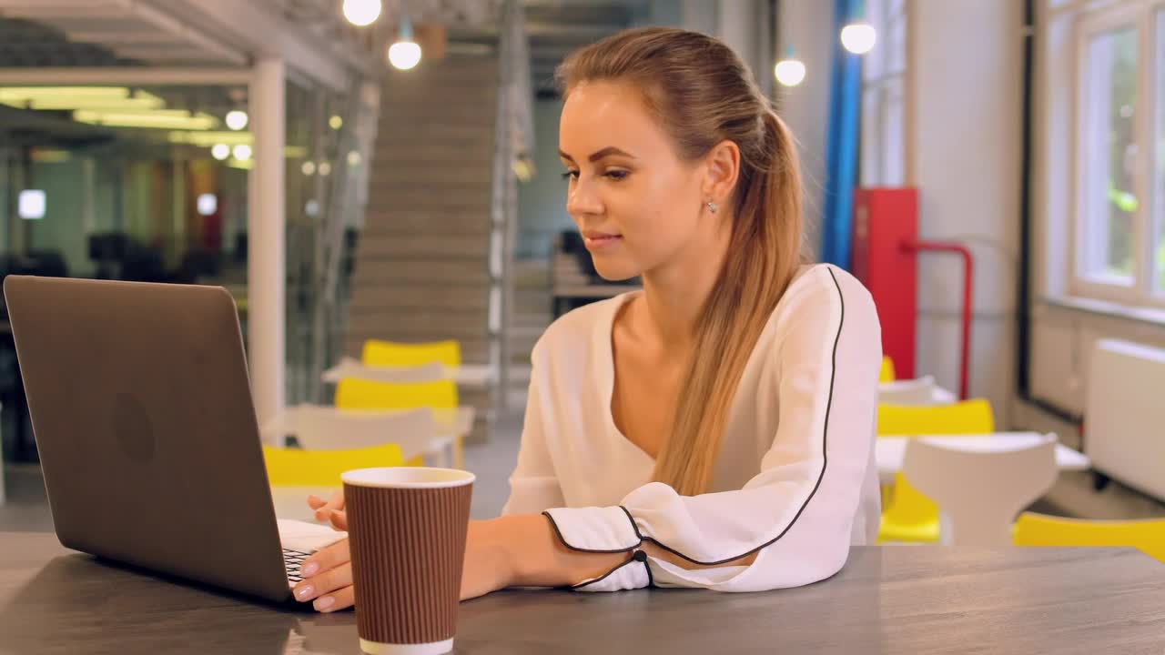 Stock Video Concentrated Young Entrepreneur Typing On Her Computer Live Wallpaper For PC
