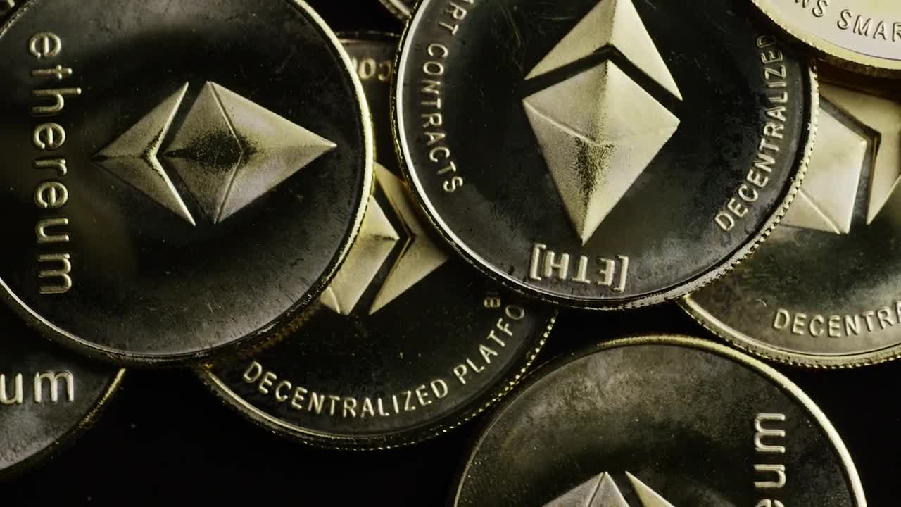 Stock Video Ethereum Coins Rotating Live Wallpaper For PC