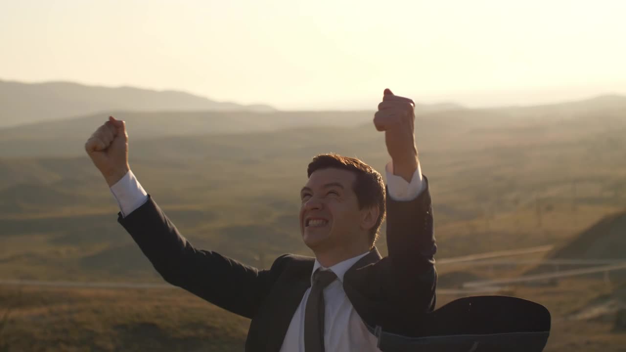 Stock Video Entrepreneur Who Wears A Suit Celebrating Live Wallpaper For PC