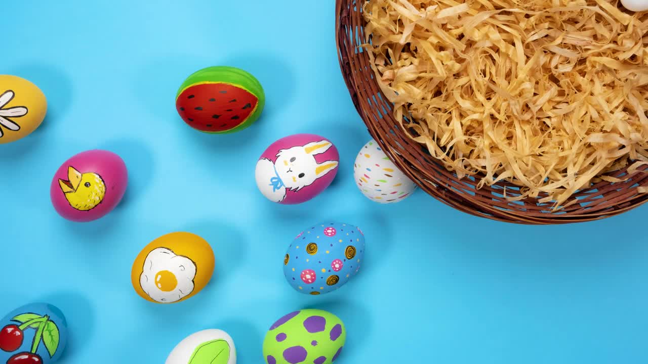 Stock Video Easter Eggs Going To A Basket Live Wallpaper For PC