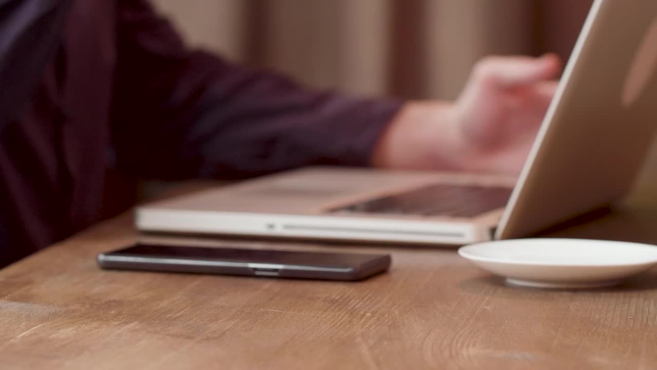 Stock Video Drinking Coffee And Paying With Mobile Phone Closeup Live Wallpaper For PC