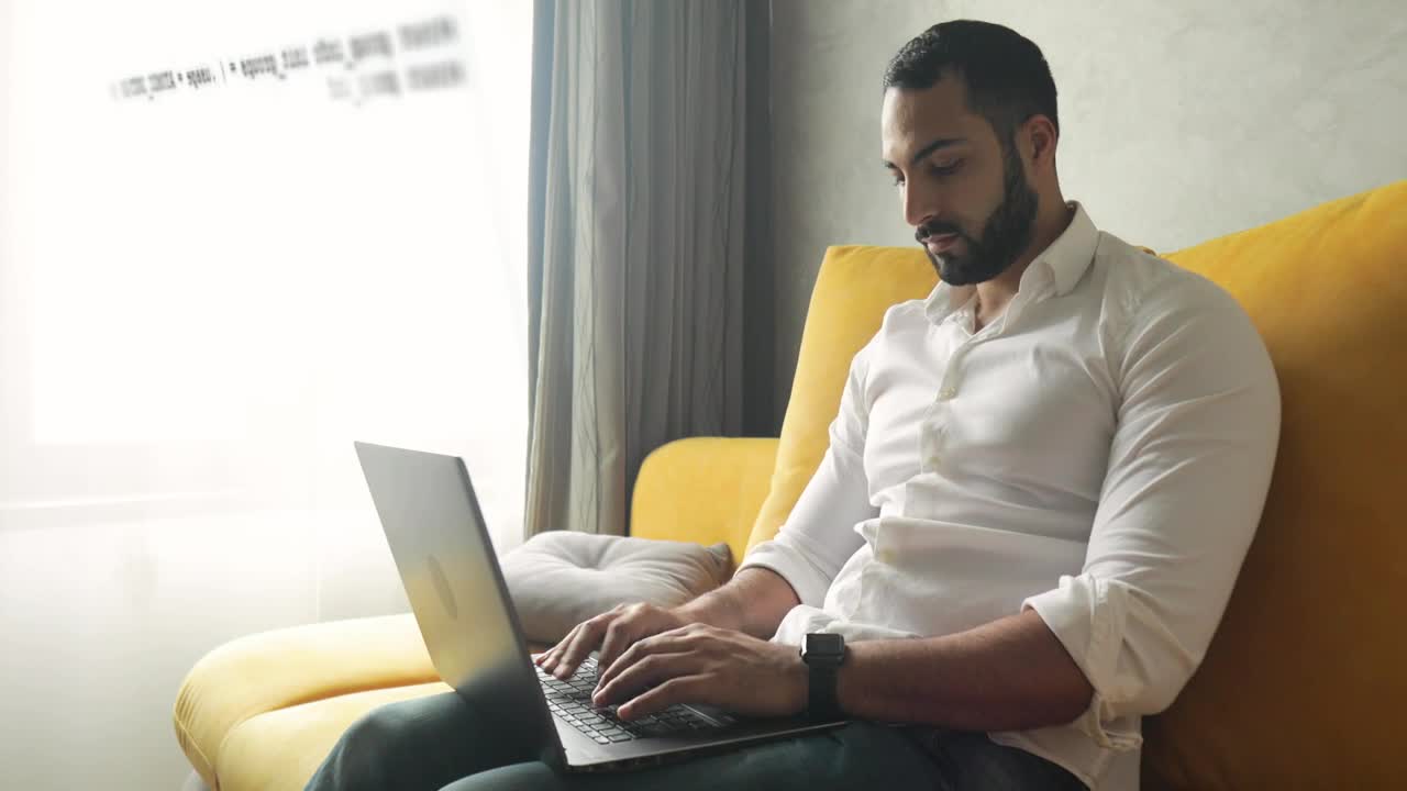 Stock Video Developer Working From Home With Code Overlay On Wall Live Wallpaper For PC